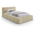  Color_Beige Size_Twin -- Meridian Carlin Upholstered Platform Bed IMAGE 1