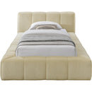  Color_Beige  Size_Twin  -- Carlin Beige Chenille Fabric Upholstered Twin Bed IMAGE 3