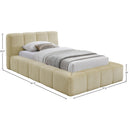  Color_Beige  Size_Twin  -- Carlin Beige Chenille Fabric Upholstered Twin Bed IMAGE 7