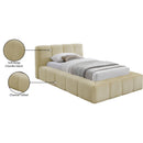  Color_Beige  Size_Twin  -- Carlin Beige Chenille Fabric Upholstered Twin Bed IMAGE 8