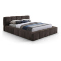  Color_Brown  Size_Full  -- Carlin Brown Chenille Fabric Upholstered Full Bed IMAGE 1