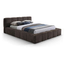  Color_Brown  Size_Queen  -- Carlin Brown Chenille Fabric Upholstered Queen Bed IMAGE 1