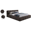  Color_Brown  Size_Queen  -- Carlin Brown Chenille Fabric Upholstered Queen Bed IMAGE 8