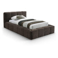  Color_Brown Size_Twin -- Carlin Brown Chenille Fabric Upholstered Twin Bed IMAGE 1