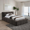  Color_Brown  Size_Twin  -- Carlin Brown Chenille Fabric Upholstered Twin Bed IMAGE 2