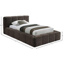  Color_Brown  Size_Twin  -- Carlin Brown Chenille Fabric Upholstered Twin Bed IMAGE 7