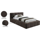  Color_Brown  Size_Twin  -- Carlin Brown Chenille Fabric Upholstered Twin Bed IMAGE 8
