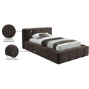 Meridian Carlin Brown Chenille Fabric Twin Bed (3 Boxes) IMAGE 8