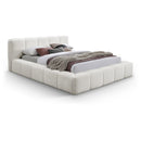  Color_Cream  Size_King  -- Carlin Cream Chenille Fabric Upholstered King Bed IMAGE 1