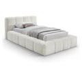  Color_Cream Size_Twin -- Carlin Cream Chenille Fabric Upholstered Twin Bed IMAGE 1