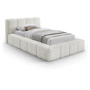  Color_Cream  Size_Twin  -- Carlin Cream Chenille Fabric Upholstered Twin Bed IMAGE 1