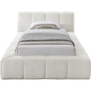 Meridian Carlin Cream Chenille Fabric Twin Bed (3 Boxes) IMAGE 3