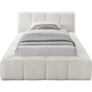  Color_Cream  Size_Twin  -- Carlin Cream Chenille Fabric Upholstered Twin Bed IMAGE 3