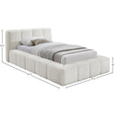  Color_Cream  Size_Twin  -- Carlin Cream Chenille Fabric Upholstered Twin Bed IMAGE 7