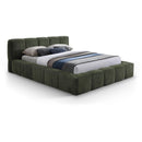  Color_Olive  Size_Queen  -- Carlin Olive Chenille Fabric Upholstered Queen Bed IMAGE 1