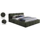  Color_Olive  Size_Queen  -- Carlin Olive Chenille Fabric Upholstered Queen Bed IMAGE 8