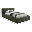  Color_Olive  Size_Twin  -- Carlin Olive Chenille Fabric Upholstered Twin Bed IMAGE 7
