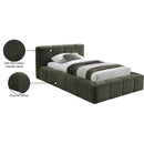  Color_Olive  Size_Twin  -- Carlin Olive Chenille Fabric Upholstered Twin Bed IMAGE 8