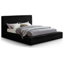 Meridian Dexter Black Corduroy Fabric Full Bed IMAGE 1