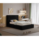  Color_Black  Size_Twin  -- Dexter Black Corduroy Fabric Upholstered Twin Bed IMAGE 2