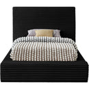  Color_Black  Size_Twin  -- Dexter Black Corduroy Fabric Upholstered Twin Bed IMAGE 3