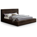  Color_Brown  Size_Full  -- Dexter Brown Corduroy Fabric Upholstered Full Bed IMAGE 1