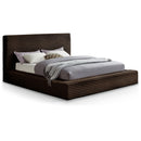  Color_Brown  Size_Queen  -- Dexter Brown Corduroy Fabric Upholstered Queen Bed IMAGE 1