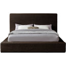 Meridian Dexter Brown Corduroy Fabric Queen Bed IMAGE 3