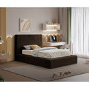  Color_Brown  Size_Twin  -- Dexter Brown Corduroy Fabric Upholstered Twin Bed IMAGE 2