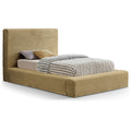  Color_Camel Size_Twin -- Dexter Camel Corduroy Fabric Upholstered Twin Bed IMAGE 1