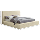Meridian Dexter Cream Corduroy Fabric Full Bed IMAGE 7