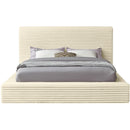 Meridian Dexter Cream Corduroy Fabric Queen Bed IMAGE 3