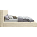 Meridian Dexter Cream Corduroy Fabric Queen Bed IMAGE 4