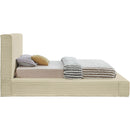  Color_Cream  Size_Twin  -- Dexter Cream Corduroy Fabric Upholstered Twin Bed IMAGE 4