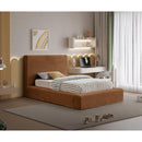  Color_Saddle  Size_Twin  -- Dexter Saddle Corduroy Fabric Upholstered Twin Bed IMAGE 2