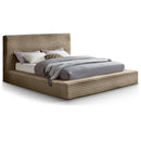  Color_Taupe  Size_King  -- Dexter Taupe Corduroy Fabric Upholstered King Bed IMAGE 1