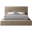 Meridian Dexter Taupe Corduroy Fabric King Bed IMAGE 3