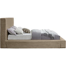 Meridian Dexter Taupe Corduroy Fabric King Bed IMAGE 4