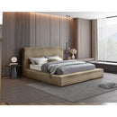  Color_Taupe  Size_Queen  -- Dexter Taupe Corduroy Fabric Upholstered Queen Bed IMAGE 2