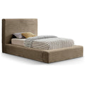  Color_Taupe Size_Twin -- Dexter Taupe Corduroy Fabric Upholstered Twin Bed IMAGE 1