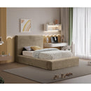  Color_Taupe  Size_Twin  -- Dexter Taupe Corduroy Fabric Upholstered Twin Bed IMAGE 2