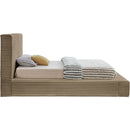 Meridian Dexter Taupe Corduroy Fabric Twin Bed IMAGE 4