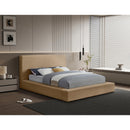  Color_Beige  Size_King  --  Dorian Beige Velvet Upholstered King Bed IMAGE 2