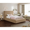  Color_Beige  Size_Twin  --  Dorian Beige Velvet Upholstered Twin Bed IMAGE 2