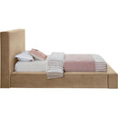  Color_Beige  Size_Twin  --  Dorian Beige Velvet Upholstered Twin Bed IMAGE 4