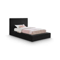  Color_Black Size_Twin -- Dorian Black Velvet Upholstered Twin Bed IMAGE 1