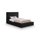  Color_Black  Size_Twin  --  Dorian Black Velvet Upholstered Twin Bed IMAGE 1