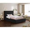  Color_Black  Size_Twin  --  Dorian Black Velvet Upholstered Twin Bed IMAGE 2