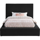 Meridian Dorian Black Velvet Twin Bed IMAGE 3
