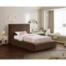  Color_Brown  Size_Twin  --  Dorian Brown Velvet Upholstered Twin Bed IMAGE 2